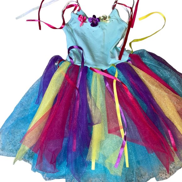 Pink Poppy Rainbow Unicorn Tulle Fancy Dress Girls Multi colour 5-6 Years - Picture 1 of 7